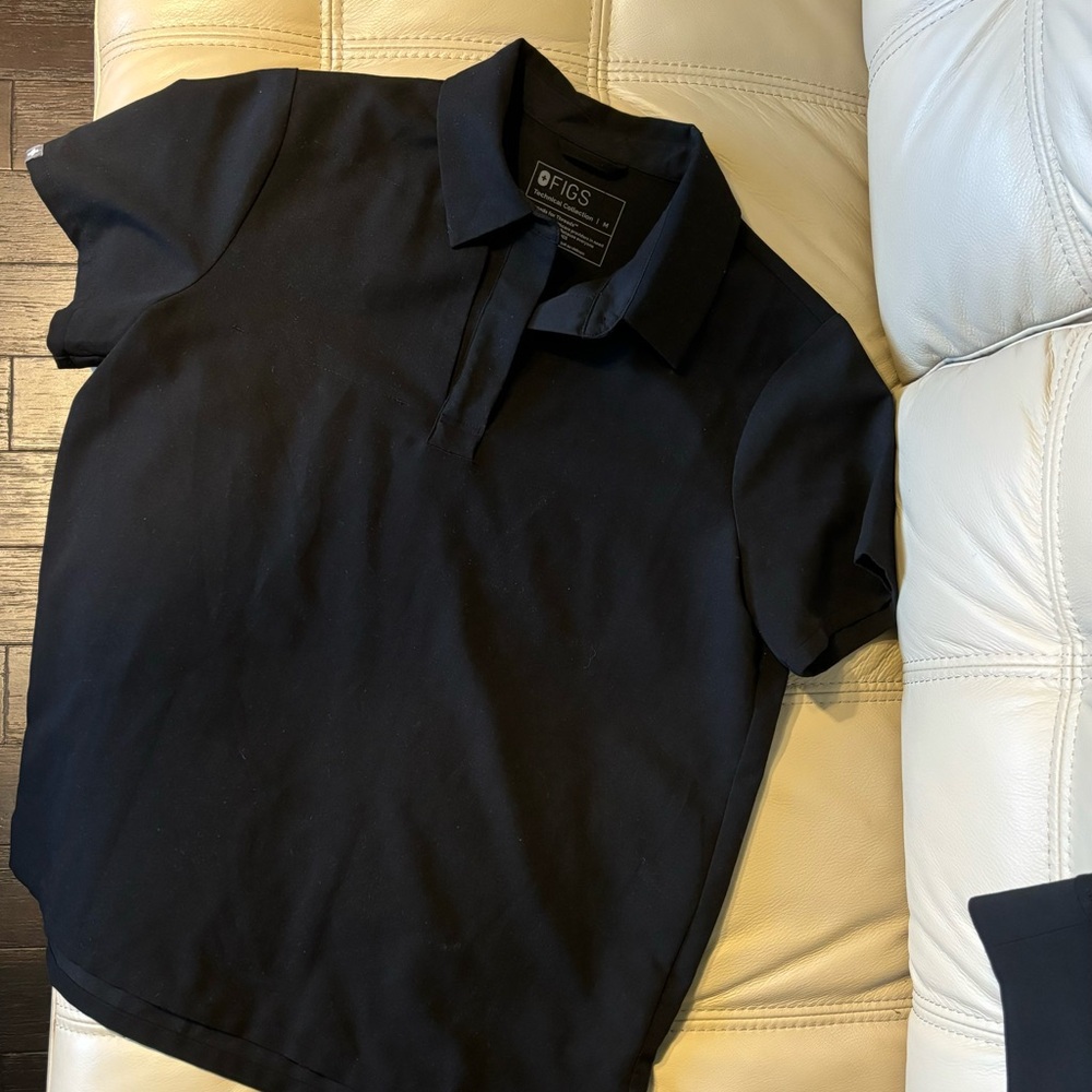 FIGS Black Polo Shirt
